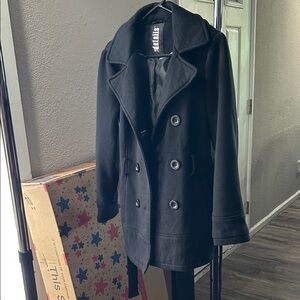 Black Double-Breasted Peacoat